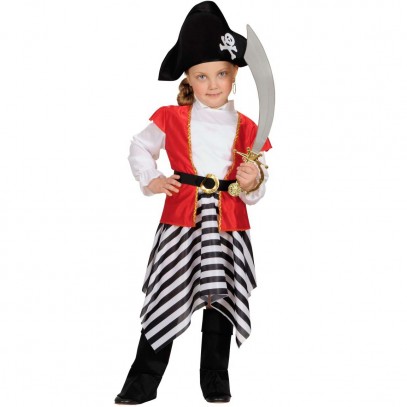 Kleines Piraten Mädchen Kostüm 5-teilig