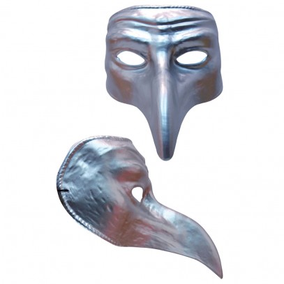 Venezianische Nasen Maske silber