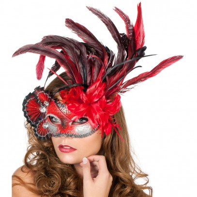 Prächtige Venezia Maske Rot