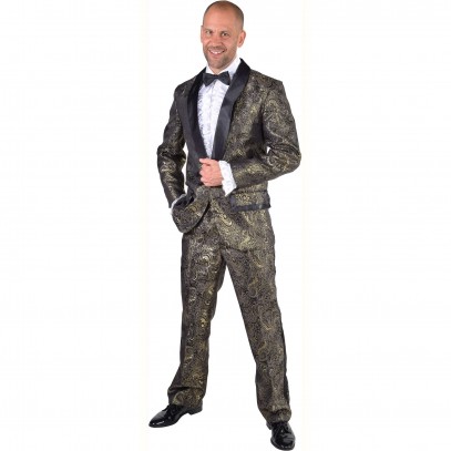 Premium Brokat Anzug für Herren schwarz