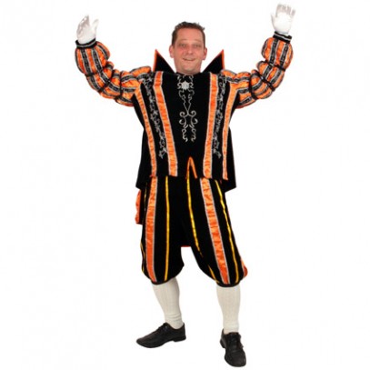 Prinz Karneval orange-schwarz Herrenkostüm