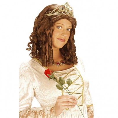 Princess Fiona Barock Mittelalter Perücke mit Diadem für Damen