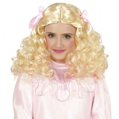 Süße kleine Prinzessin Perücke mit Schleifen blond 