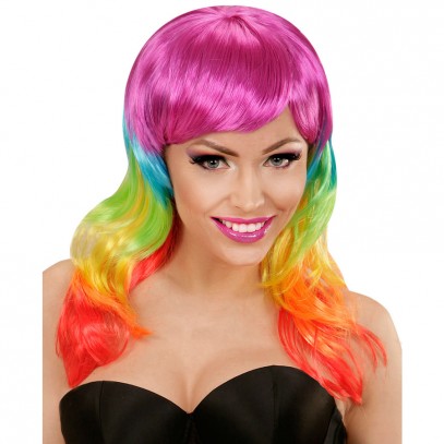 Rainbow Punk Perücke für Damen