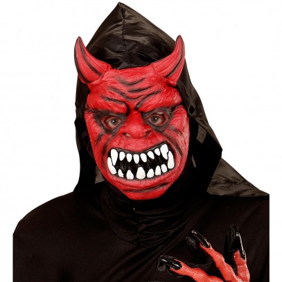 Red Devil Teufelsmaske mit Kapuze