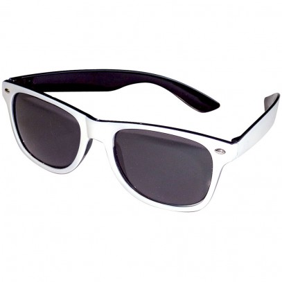 Retro Nerd Sonnenbrille schwarz-weiß