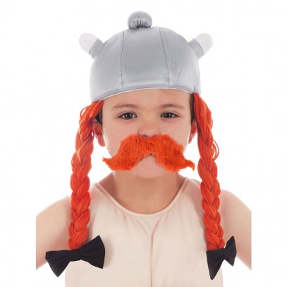 Obelix Helm mit Zöpfen für Kinder