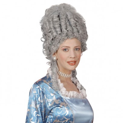 Madame Pompadour Barock Perücke grau für Damen 