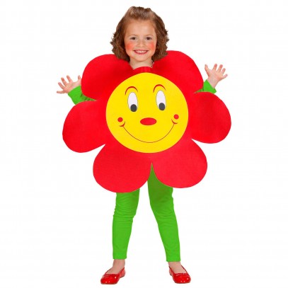 Rotes Blumen Kostüm für Kinder