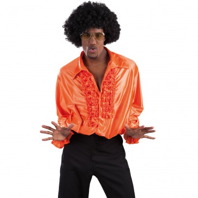 Disco Fever Rüschenhemd orange
