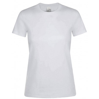 Rundhals T-Shirt weiß für Damen