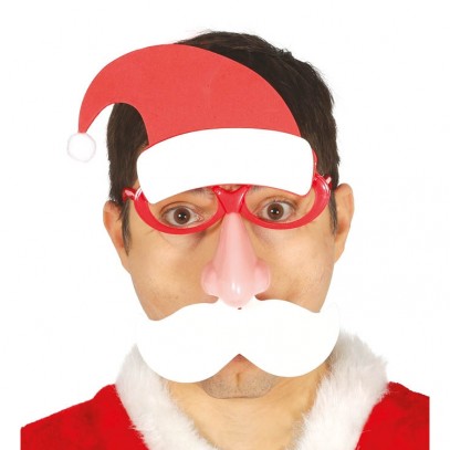 Santa Partybrille mit Nase