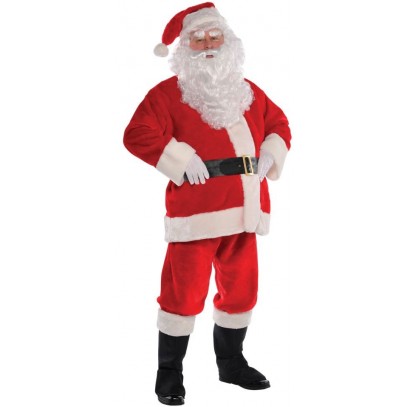 Weihnachtsmann Plüsch Kostüm für Herren