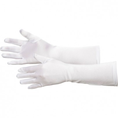 Satin Handschuhe Classic 40cm weiß