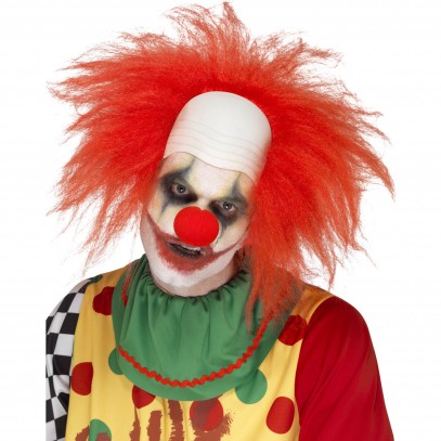 Scary Psycho Clown Glatze mit Haarkranz