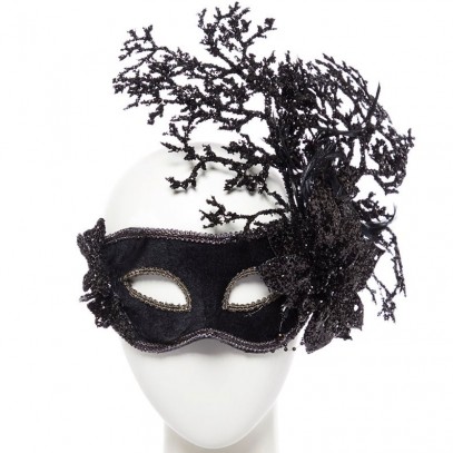 Veneziansiche Augenmaske Black Flowers
