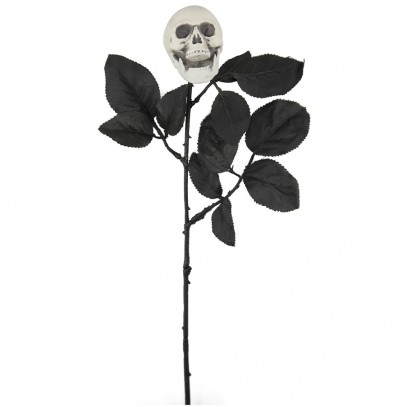 Schwarze Rose mit Totenkopf