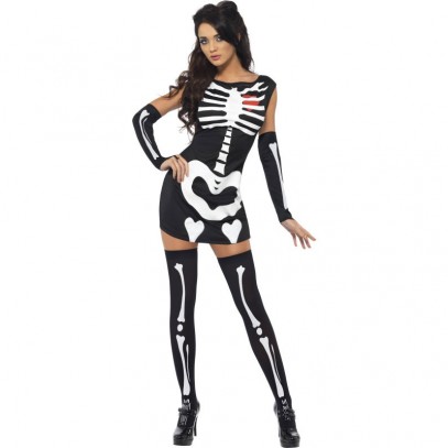 Sexy Halloween Skelett Kostüm