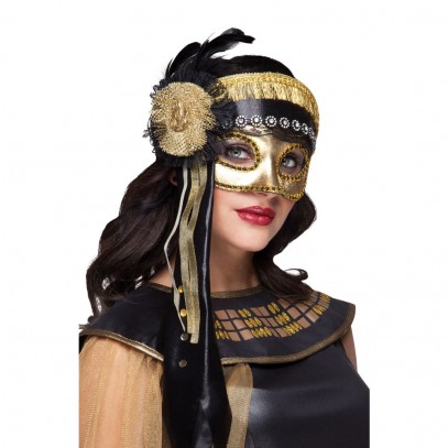 Pharaonin Venice Maske schwarz-gold