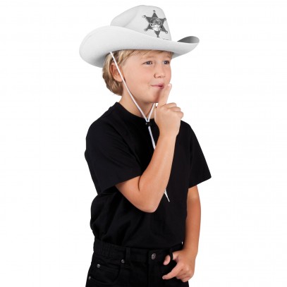 Sheriff Hut weiß für Kinder