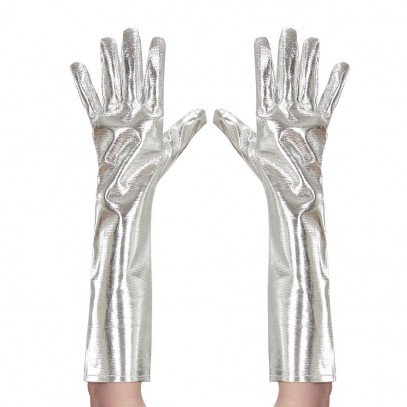 Silberne Handschuhe metallic