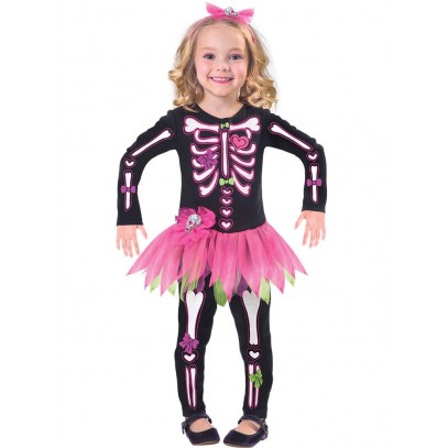 Skelett Girl Pinky Kinderkostüm