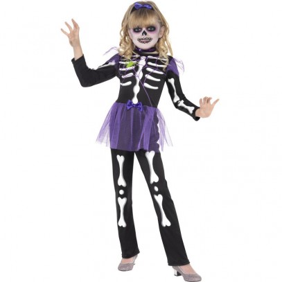 Skelett Girlie Halloween Kostüm für Kinder