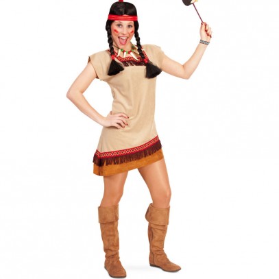 Stammes Indianerin Kostüm für Teenager