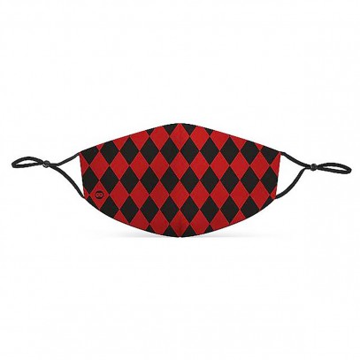 Mund-Nasen-Maske Harlekin schwarz-rot