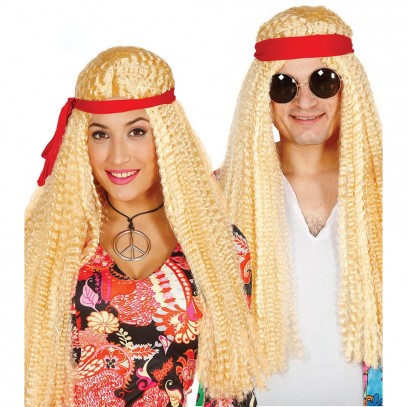 Sunny Hippie Perücke mit Stirnband blond