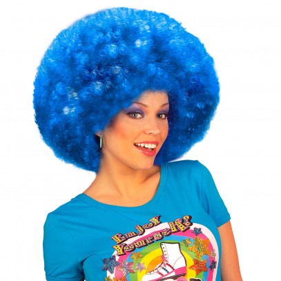 Superlocken Afro Perücke blau 1