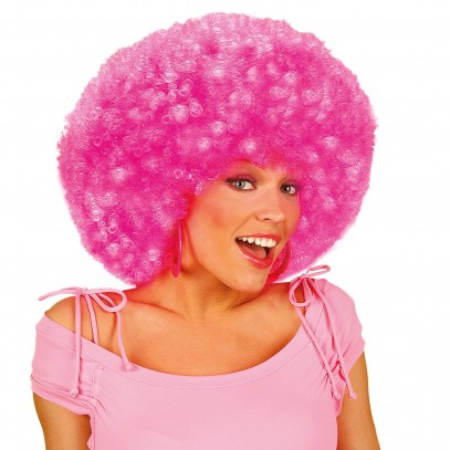 Superlocken Afro Perücke neon-pink 1