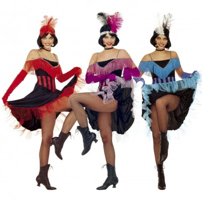 20er Jahre Tänzerin Showgirl Kostüm in 3 Farben 