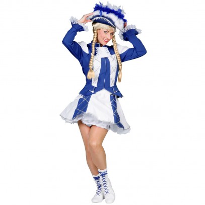 Garde Uniform FUNKENMARIECHEN blau/weiß Mädchen Kostüm Tanzmariechen Kinder 