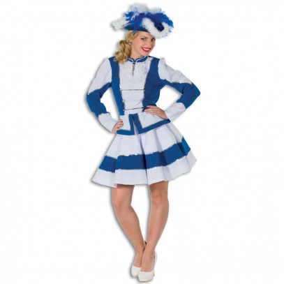 Tanzmariechen Funkenmariechen Garde Kostüm blau-weiß 