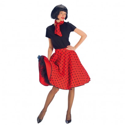 50er Jahre Tellerrock Damenkostüm rot