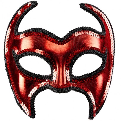 Teufel Augenmaske Deluxe metallic-rot 1