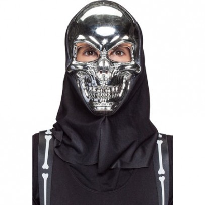 Totenkopf Halloween Maske silber