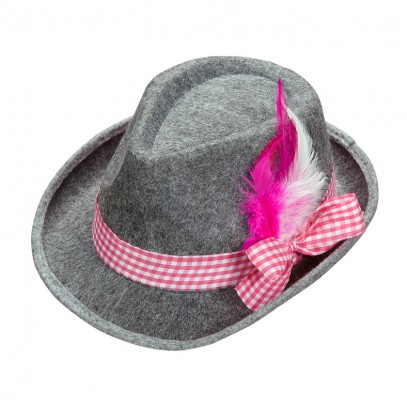 Trachten Hut mit Federn pink für Damen und Herren