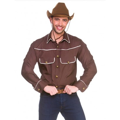 Western Cowboy Shirt in braun für Herren