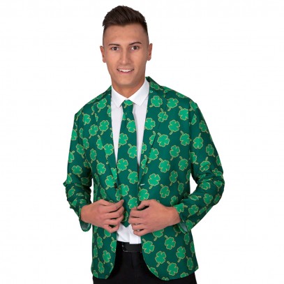 St. Patrick`s Day Kleeblatt Set Jacke und Krawatte