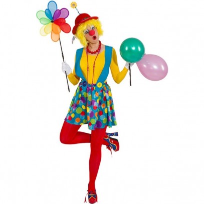 Clownin Augusta Trägerrock Damenkostüm