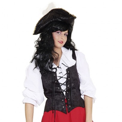 Piratinnen Korsage schwarz für Damen