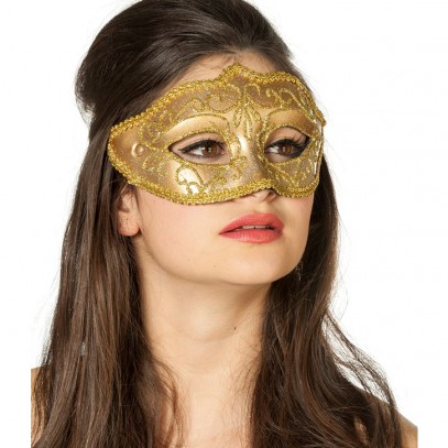 Venezianische Augenmaske Glitter gold