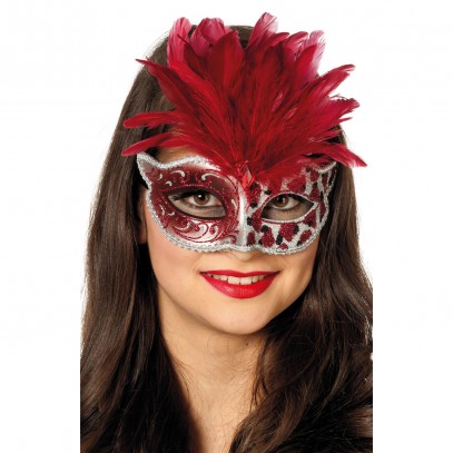 Venezianische Kater Maske Rot