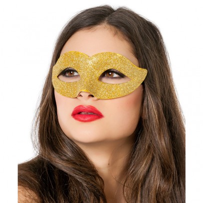 Venezianische Klassik Maske Glitzer Gold