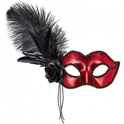 Venezianische Valencia Maske rot
