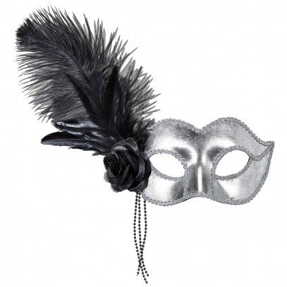 Venezianische Valencia Maske silber