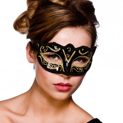 Verona Augenmaske schwarz-gold 