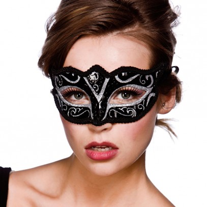 Verona Augenmaske schwarz-silber